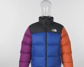 The North Face Puffer Jacket: Multi Colored Retro Design Vintage Coat