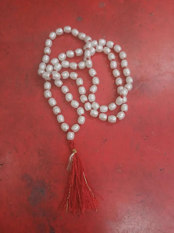 Lord Kuber Pearl Mala | Handmade Wealth Amulet Money Attract Lottery Win Success Gift++