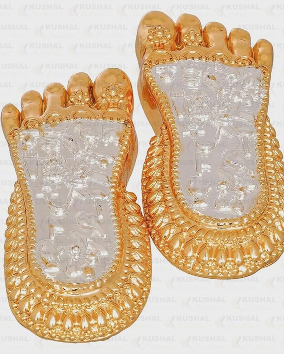 Authentic Laxmi Charan Paduka – 24K Gold & Silver Plated Spiritual Blessings