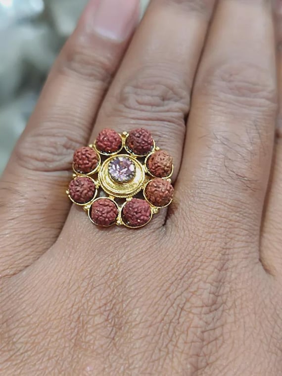 A++ Extreme Most Powerful Trisakti Rudraksha Tortise Ring / White Magic Ring