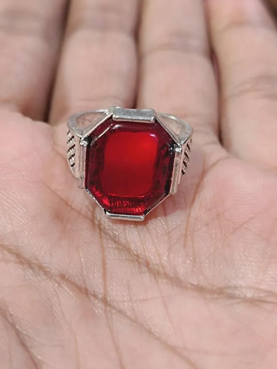 Red Stone Ring: Wealth & Luck Talisman