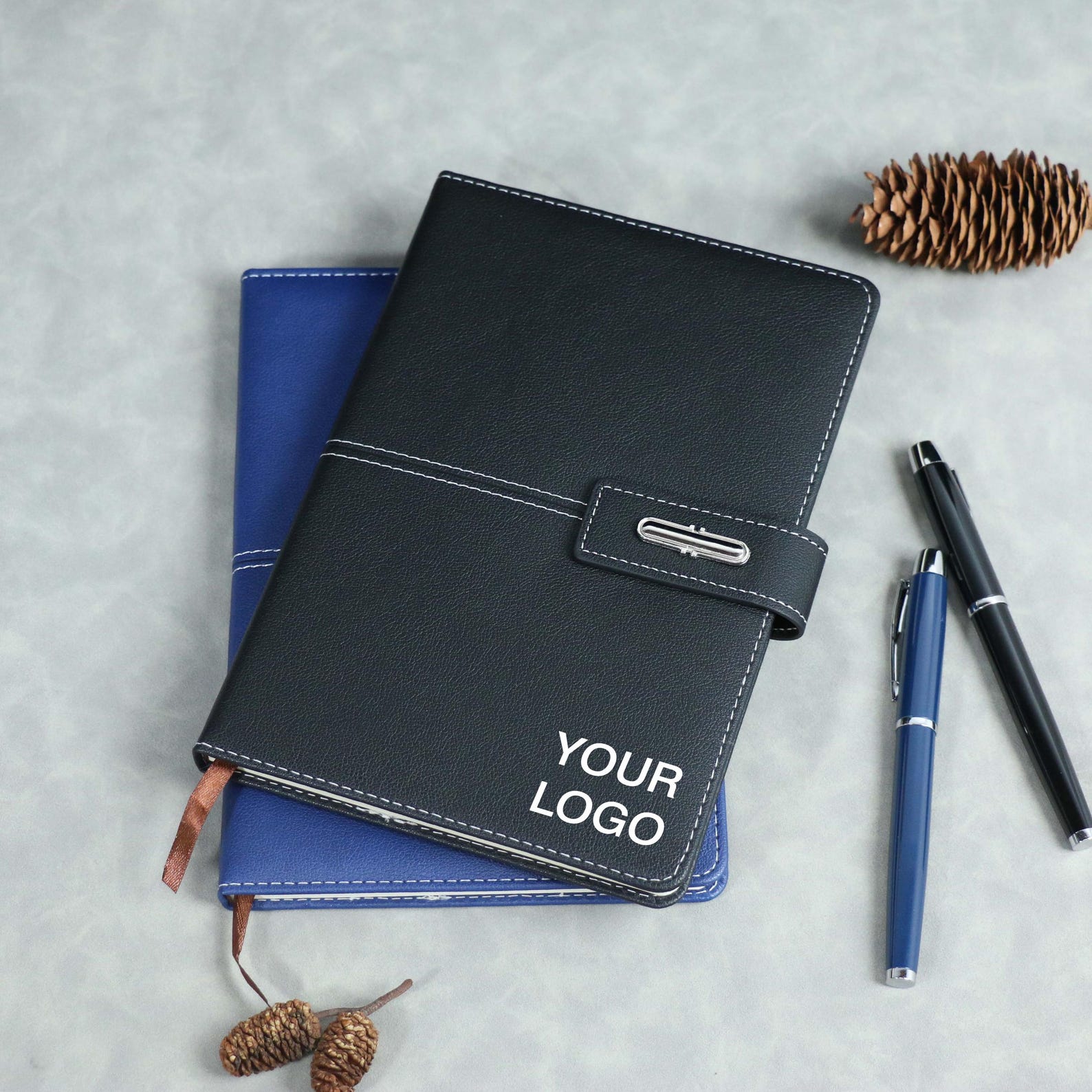 Custom Company Logo Notebook Gift Set, Personalized Journal, Matching ...
