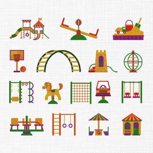 Circus Fair Embroidery Design, Carnival Fair Embroidery, Swings Embroidery, Machine Embroidery Design File, 6 Sizes, Instant Download