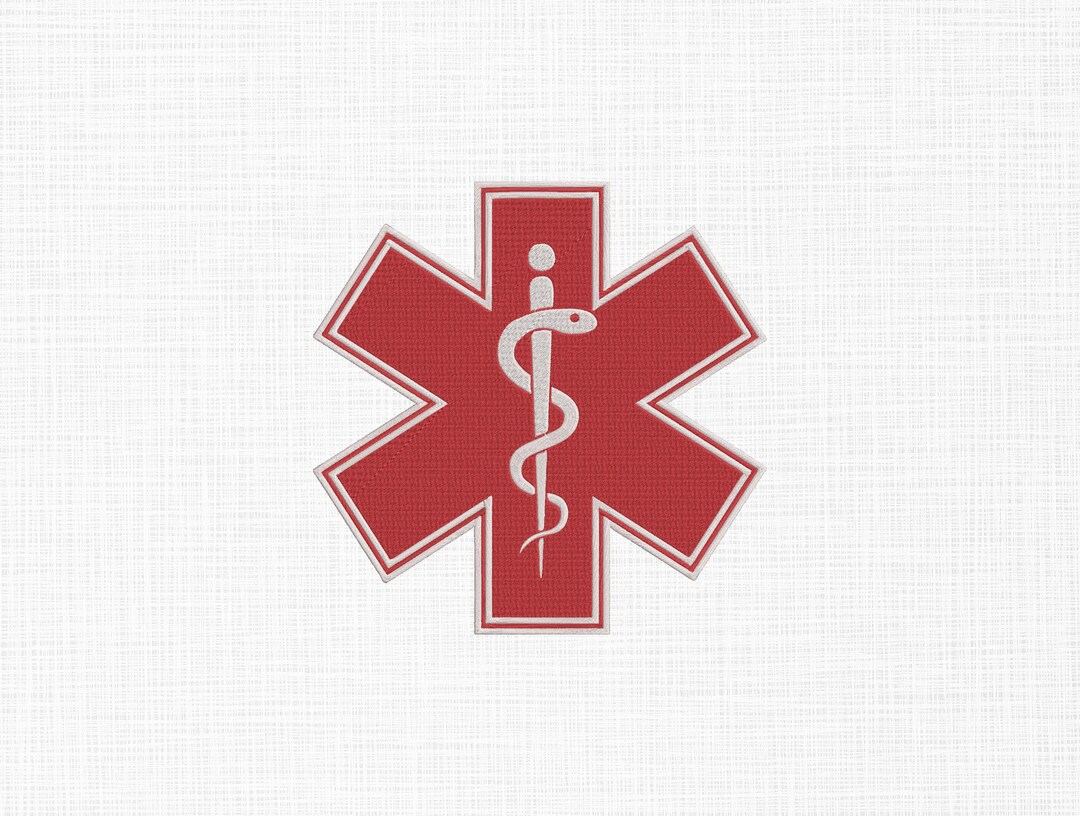 Star of Life Embroidery Design, Paramedic Rescue Symbol Embroidery ...