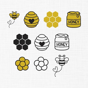 Set Mini Bee Embroidery, Mini Flying Bee Embroidery Design, Bee Machine Embroidery, Cute Bee Embroidery, Honey jar, Applique Design, 6 Sizes