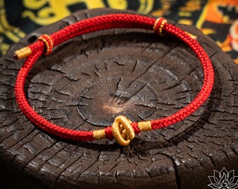 Bracciale rosso fatto a mano, braccialetto portafortuna, braccialetto con cavallo, braccialetto con nodo, amuleto buddista, regalo spirituale, regali per sorelle, gioielli per persone libere