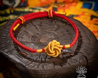 Braccialetto con nodo mandala buddista regolabile intrecciato a mano, cordino rosso, portafortuna Feng Shui dell'anno del cavallo, regalo per la saggezza e la protezione del successo