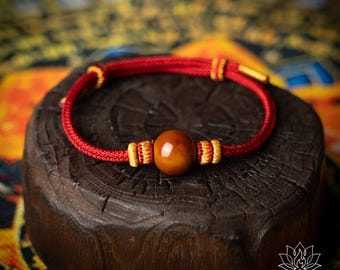 Braccialetto con corda rossa, perlina di cenere, protezione spirituale, gioielli fatti a mano per la meditazione, regalo per una facile realizzazione