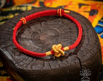 Braccialetto rosso tibetano regolabile fatto a mano con nodo buddista, braccialetto rosso coreano,