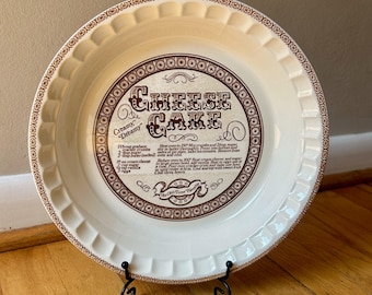 Vintage Royal China Jeanette Recipe "Cheesecake" Pie Plate