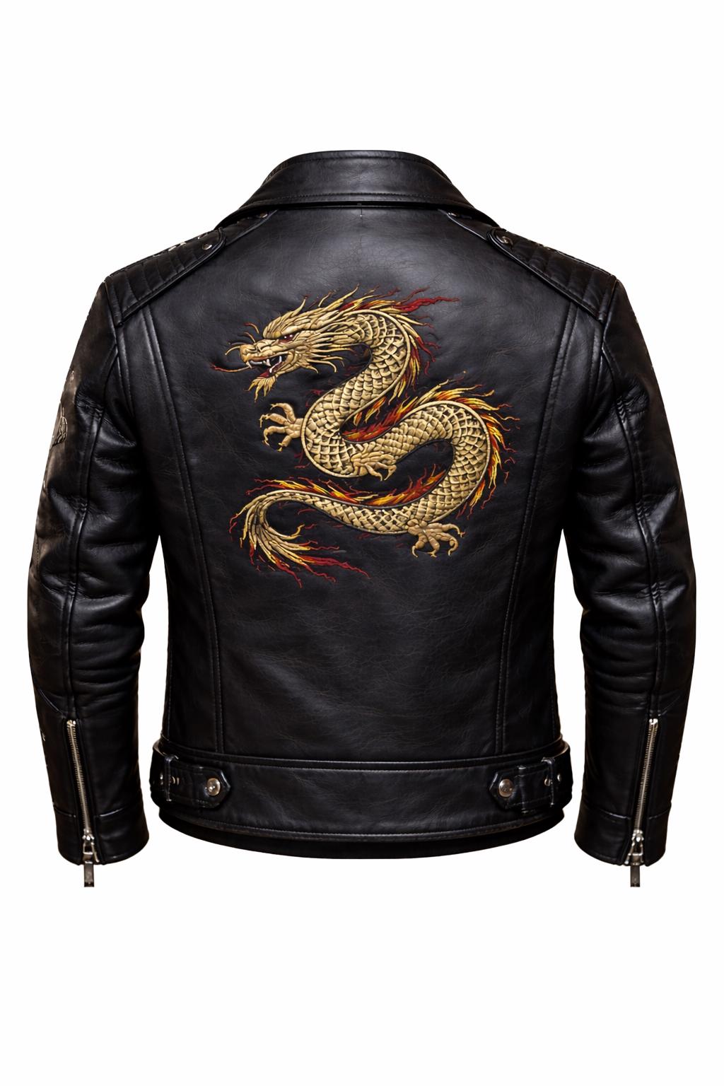 Dragon Leather Motorcycle Jacket - Etsy