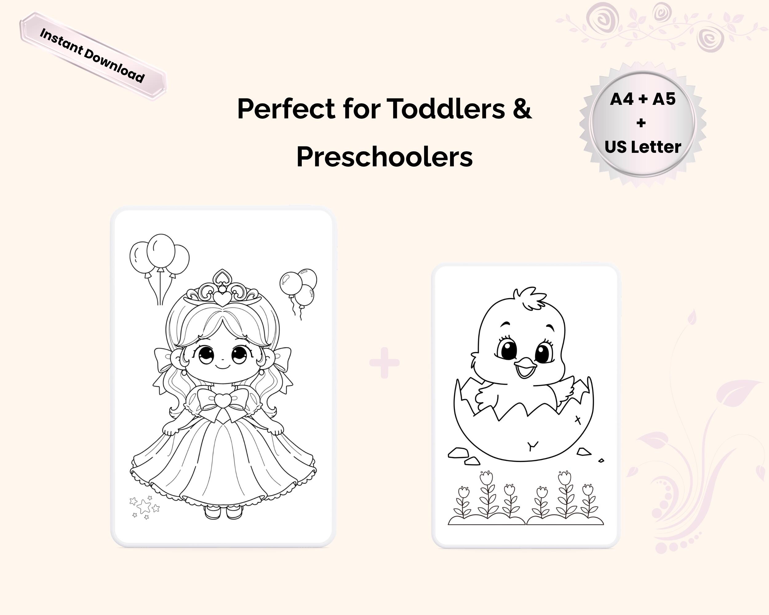 Princess Coloring Page for Kids • Printable PDF • Instant Download - Etsy