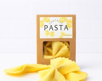 Handmade Felt Farfalle Pasta Toy Set: Montessori Pretend Play Food