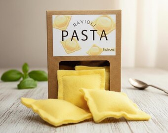Handmade Felt Ravioli Pasta Toy Set: Safe Play Food (8 Pieces)