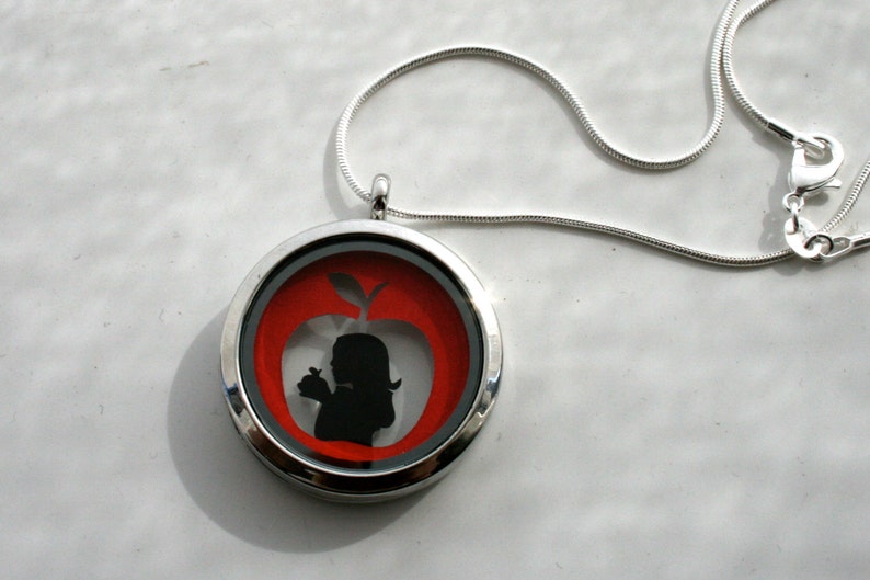 Snow White Papercut Pendant Version 2 \u2022 Fairytale Necklace \u2022 Paper Cut Jewellery