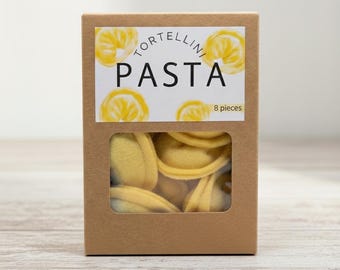 Handmade Felt Tortellini Pasta Toy Set: Safe Play Food (8 Pieces)