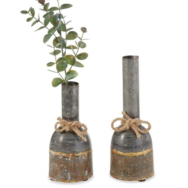 Rustic Farmhouse Decor DISTRESSED TiN BUD VASES  ~ Vintage Primitive Country Garden Home Accents & Decorations