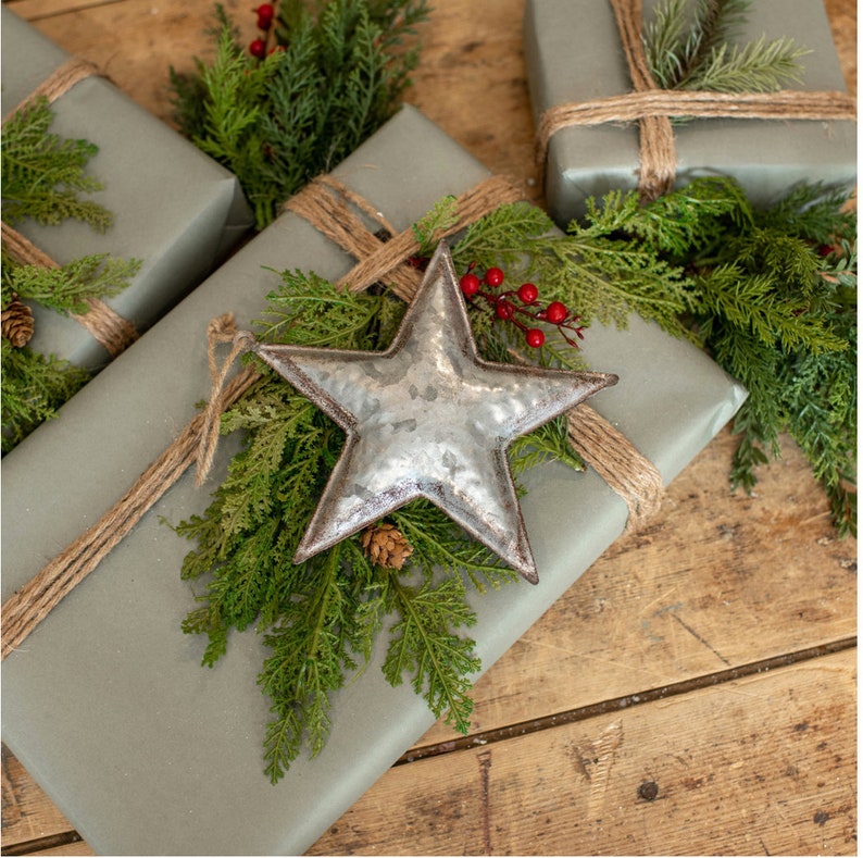 Rustic Vintage Farmhouse Metal STAR ORNAMENTS 3 5 Etsy