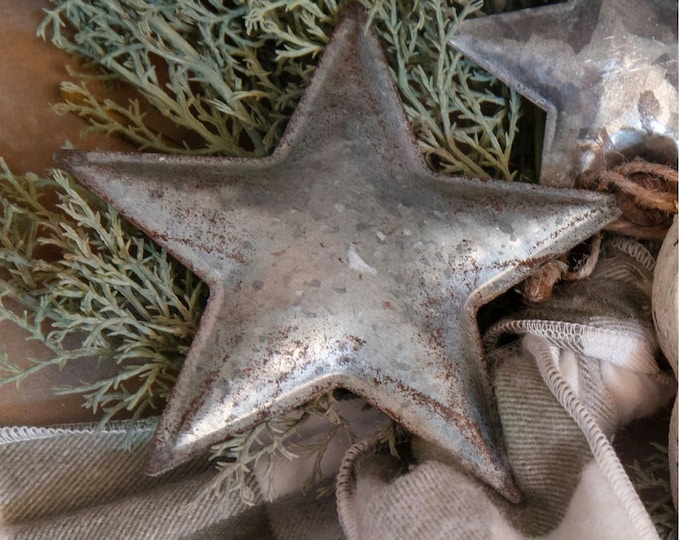 Rustic Vintage Farmhouse Metal STAR ORNAMENTS 3 5 7 9 Home Decor