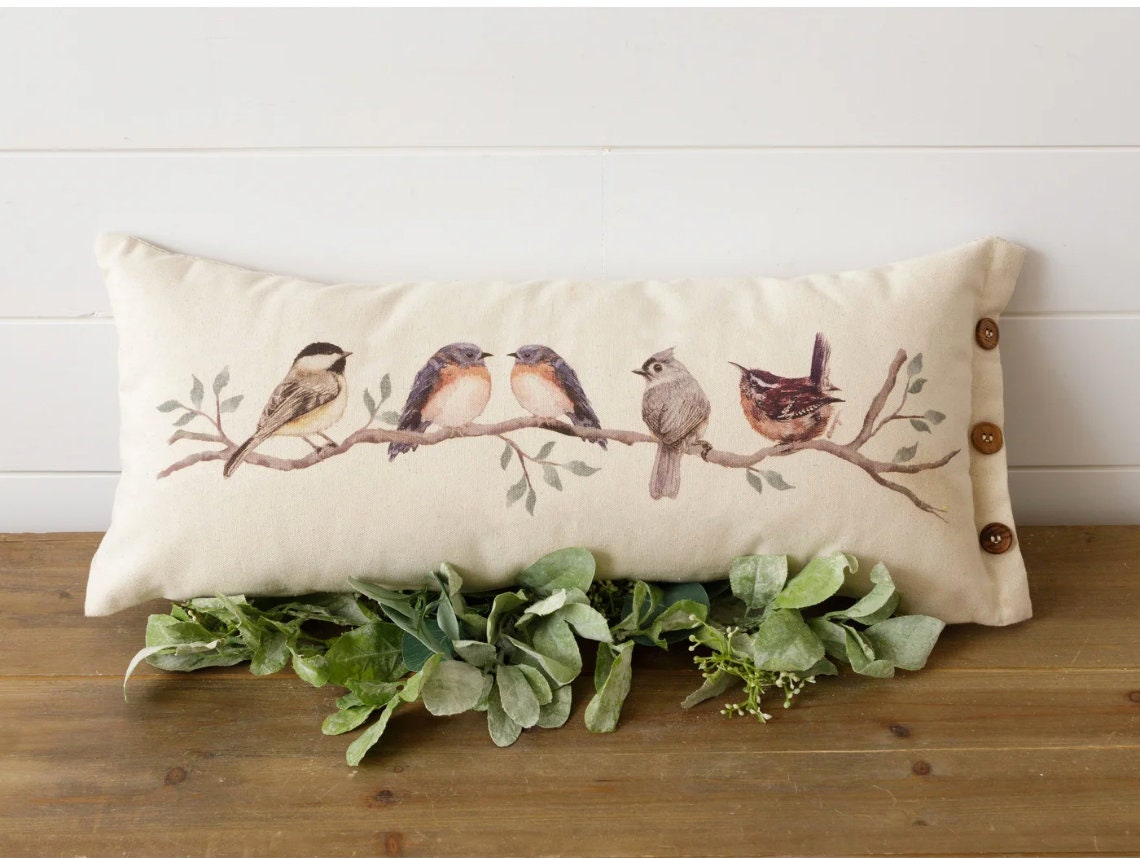 Throw pillows with top birds on them
