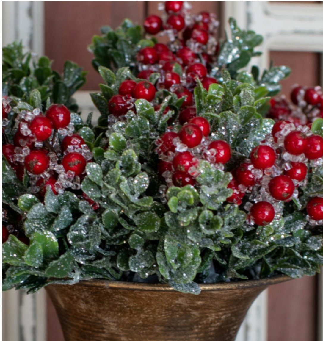 Dark Red Currant Berry Bush Faux Christmas Stem - 20 – Darby Creek Trading