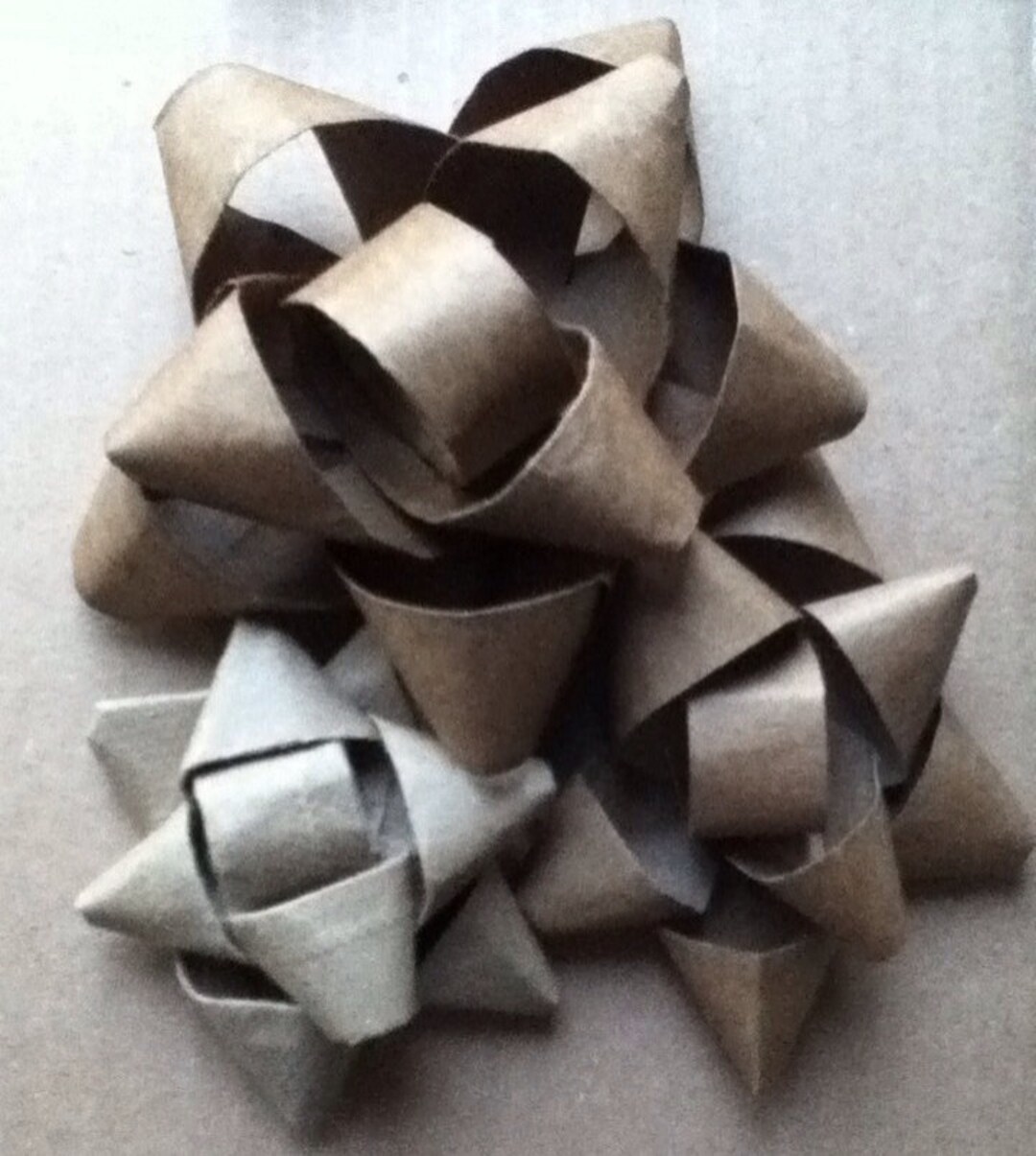 Assorted Kraft Paper Bows, Set of 12 Handmade Bows From Recycled