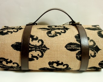 Rustic Picnic Blanket with Carrying Strap