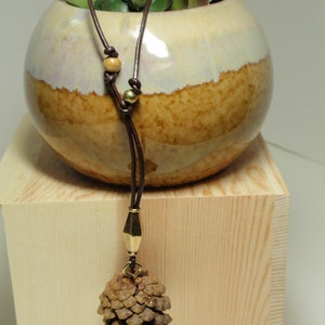 Aromatherapy Necklace, Natural Pine Cone Necklace, Woodland Charm Necklace Various Aromatherapy Scents image 3