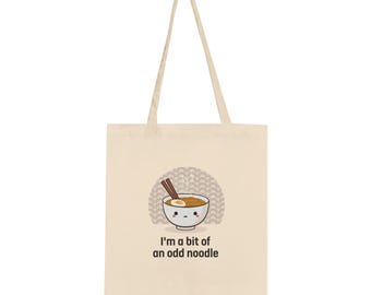 Bolsa de tela 100 % algodón con diseño de fideos ramen - Regalo kawaii para amantes de la comida
