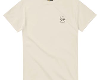 Tazón de fideos ramen minimalista: camiseta con personaje original de Odd Noodle: camiseta con arte lineal peculiar.