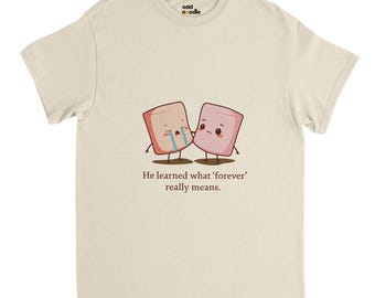 Bonita camiseta de malvavisco con humor negro: estética de estudiante de arte independiente, regalo original. Camiseta unisex de cuello redondo de gramaje alto/Natural.