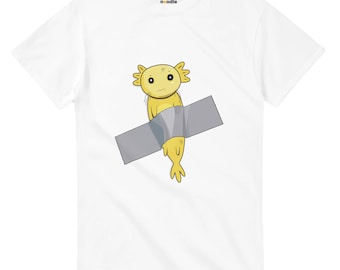 Divertida camiseta unisex de manga corta de ajolote, adorable meme de animal, diseño de parodia de cinta adhesiva, regalo para ella o para él - Maurizio Cattelan
