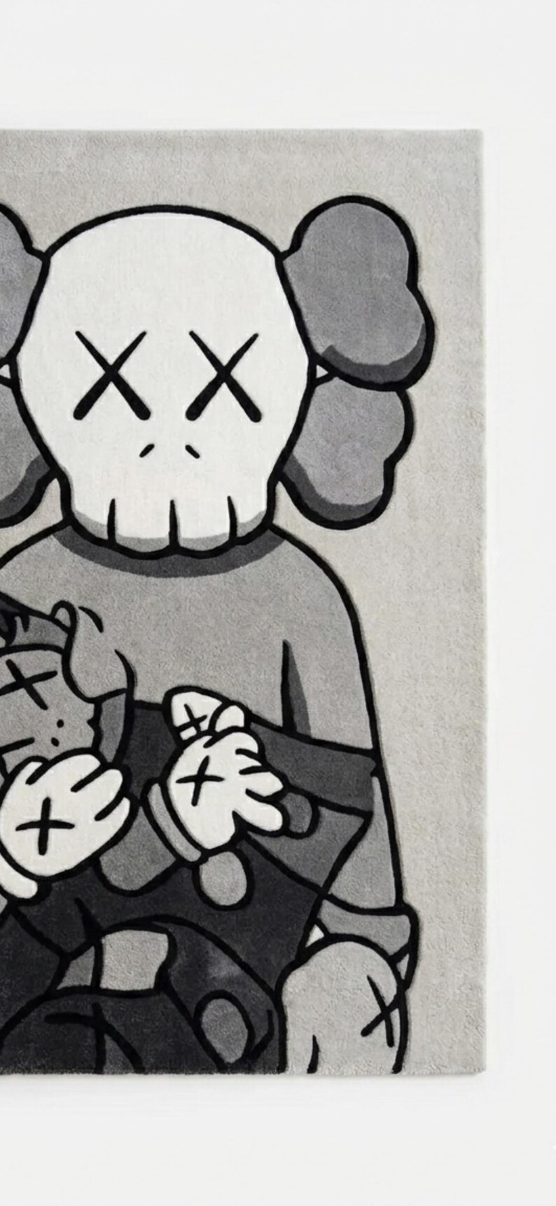 Tappeto in lana ispirato a KAWS / Tappeto pop art trapuntato a mano / Arredamento di lusso per il soggiorno immagine 4