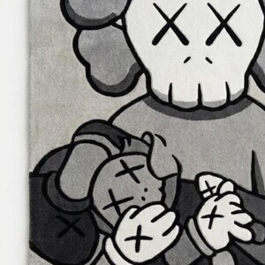 Tappeto in lana ispirato a KAWS / Tappeto pop art trapuntato a mano / Arredamento di lusso per il soggiorno immagine 7