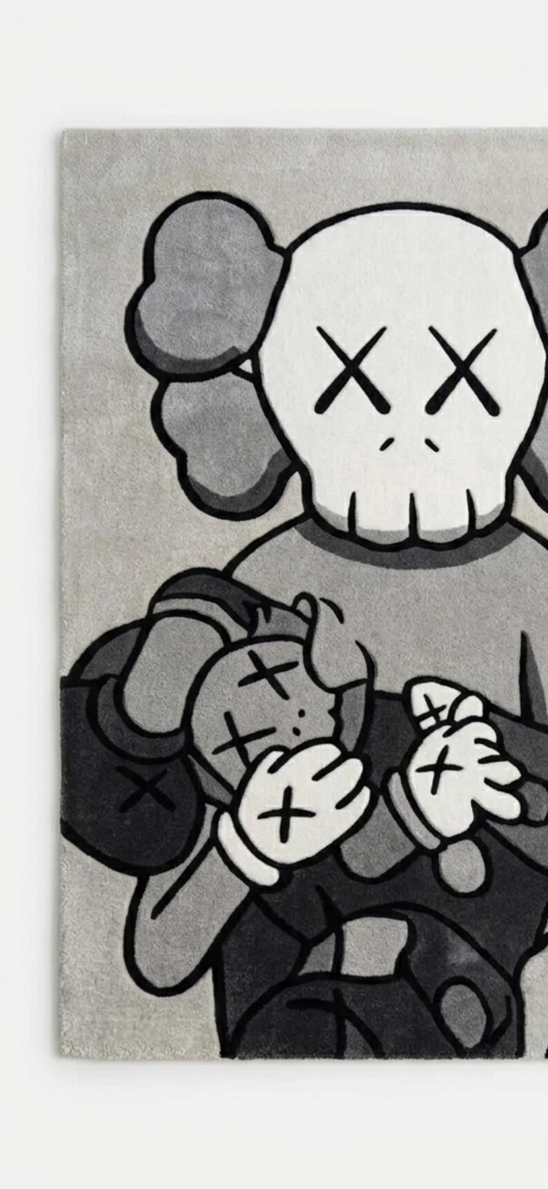Tappeto in lana ispirato a KAWS / Tappeto pop art trapuntato a mano / Arredamento di lusso per il soggiorno immagine 7