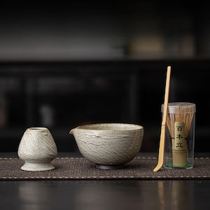 Tao Ye Kiln-Transformed Matcha Set, 420ml Ceramic Whisking Bowl