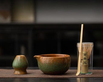 Hand-painted Starry Sky Kiln-fired Matcha Bow Set