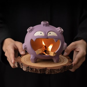 Purple Ceramic Monster Incense Burner | Handmade Cone & Smudge Holder | Playful Altar Piece for Smoke Cleansing Rituals