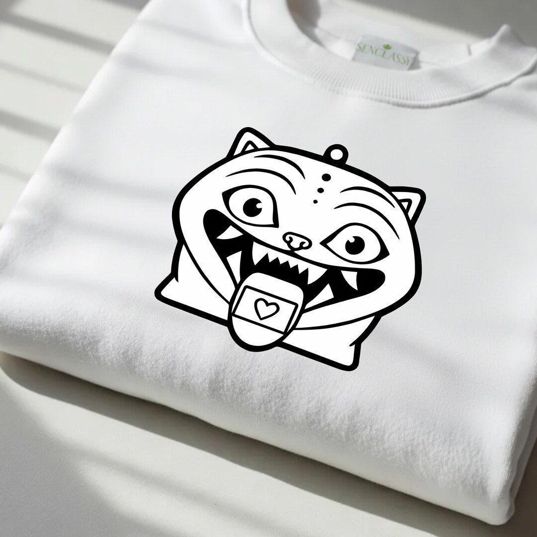 Derpy Tiger Outline PNG, Cartoon Line Art, Minimal Graphic (digital ...