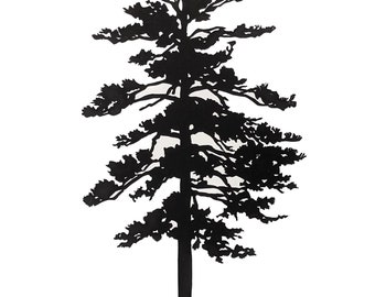 Loblolly Pine Tree Linocut