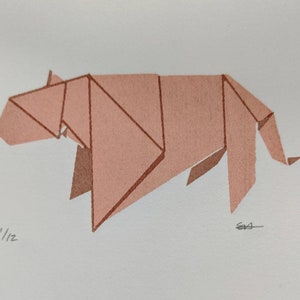 Screenprint Origami Animals Tiger