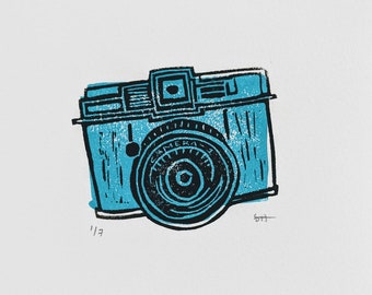 Mini Vintage Camera Linocuts