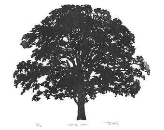 White Oak Linocut