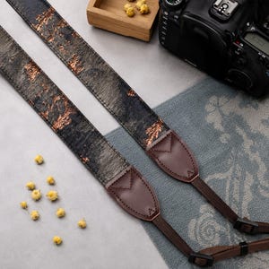 Custom Gold Foil Camera Strap, Vintage Wide DSLR Mirrorless Neck Shoulder Strap, Personalized Photographer Gift