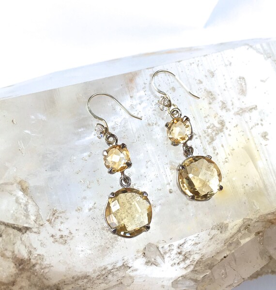 Buy Lemon Citrine Dangle Drop Earrings Gemstone Dangle Earrings swarovski Crystal Lemon Quartz Crystal Cocktail Earrings November Birthstone Online in India Etsy