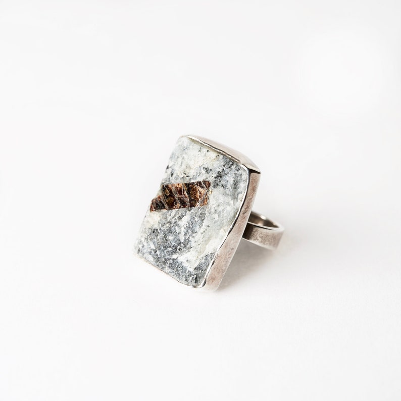 ASTROPHYLLITE DRUZY Ring in Sterling Silver- Raw Mineral Statement Ring-Healing Stone Ring size 5.75 and size 7- Modern, Unisex Mineral Ring