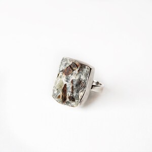 ASTROPHYLLITE DRUZY Ring in Sterling Silver- Raw Mineral Statement Ring-Healing Stone Ring size 5.75 and size 7- Modern, Unisex Mineral Ring
