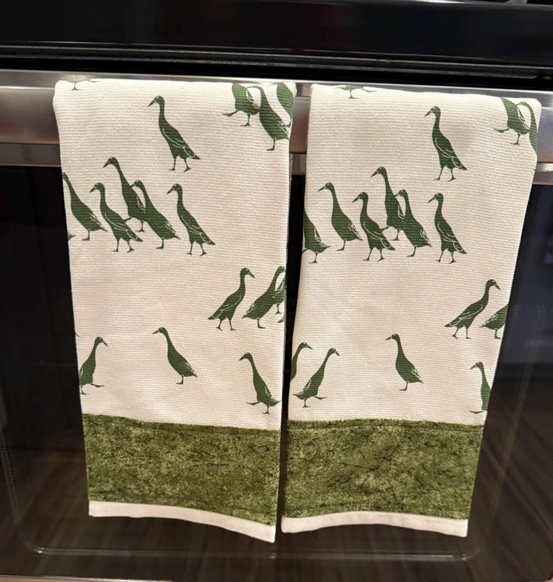 Cute Cotton Tea Towel Themed Ducks on a Pond