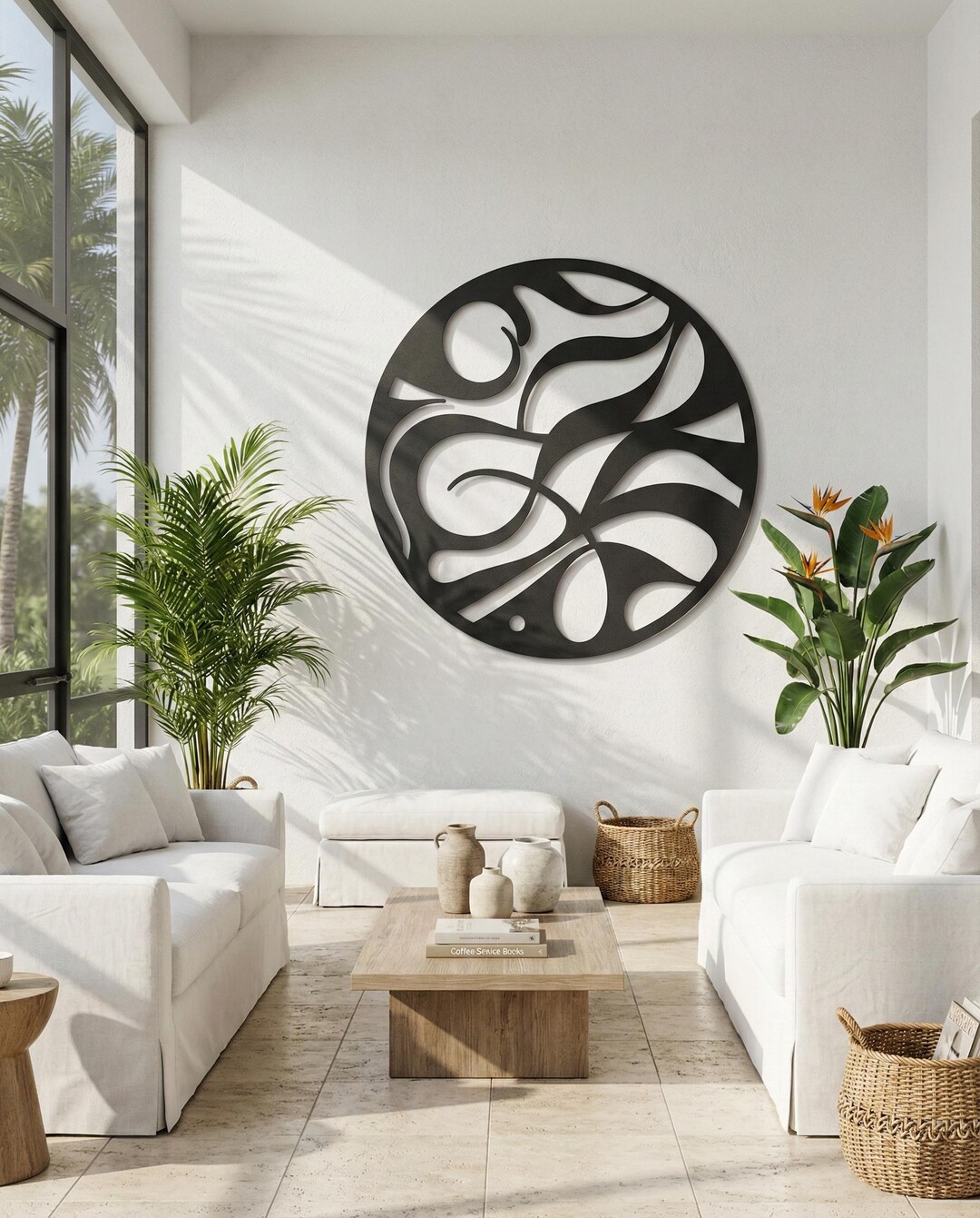 Abstract Circle Metal Wall Art, Black Steel Minimalist Sculpture - Etsy