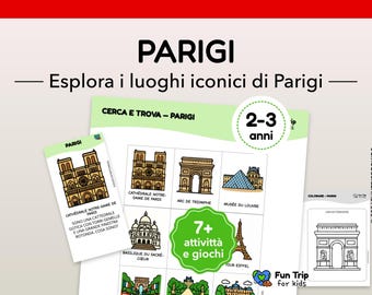 Paris Level 1 Kit (2–3 years) - Travel Games for Kids – Printable, Screen-Free Activities - PDF in Italian